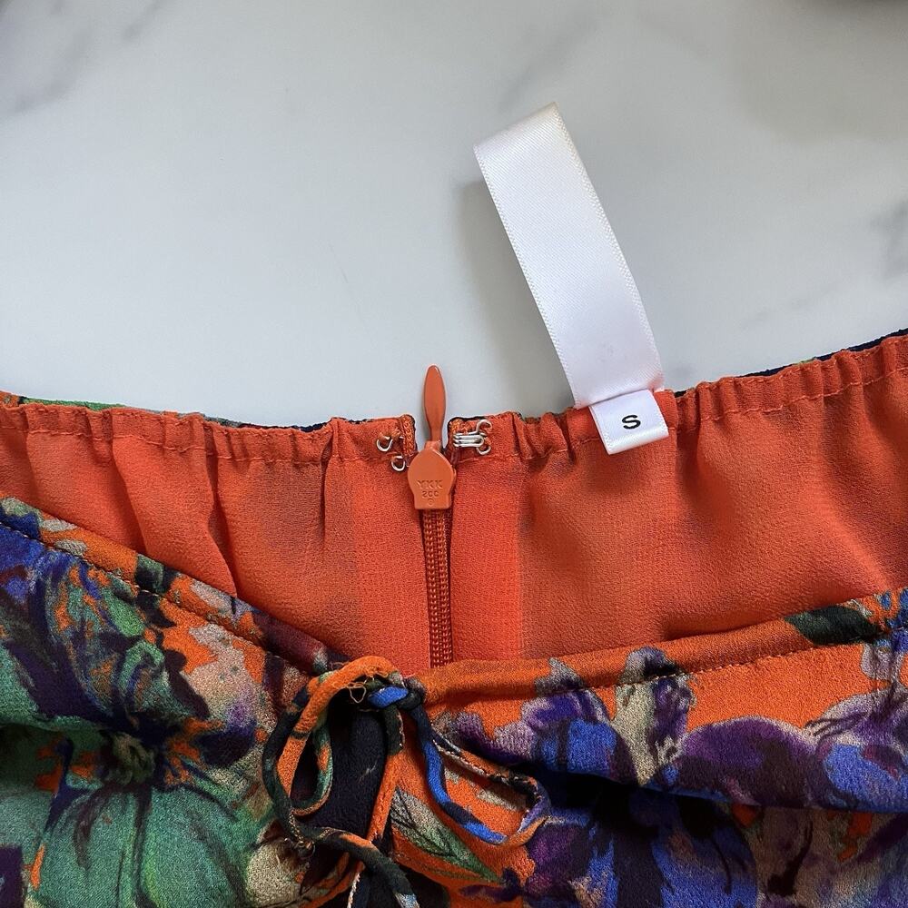 Rat & Boa Naomi Mini dress Orange floral Sz Small Coquette Core Boho Festival - Picture 7 of 11
